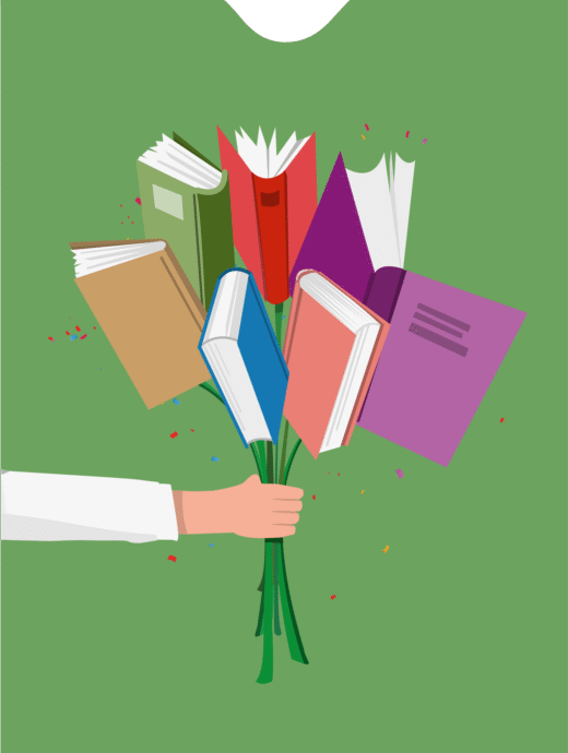 Geschenkhülle Bücherstrauß